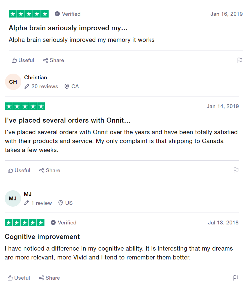 alpha brain review feedback